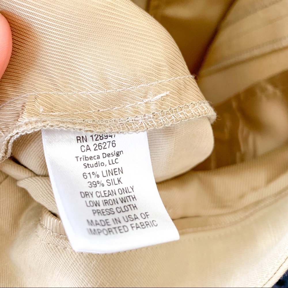 Nili Lotan Dayton Linen Silk Blend Wide Leg Trouser Pants - Picture 14 of 16